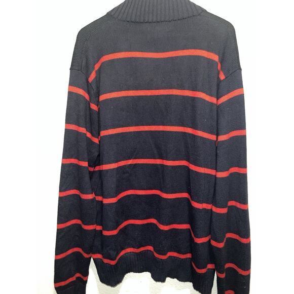 Polo Ralph Lauren 1/4 Zip Sweater Pullover Striped Blue Red Men’s XL Shacket - Picture 6 of 6